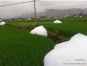 Cina: una misteriosa schiuma esce dalla terra!